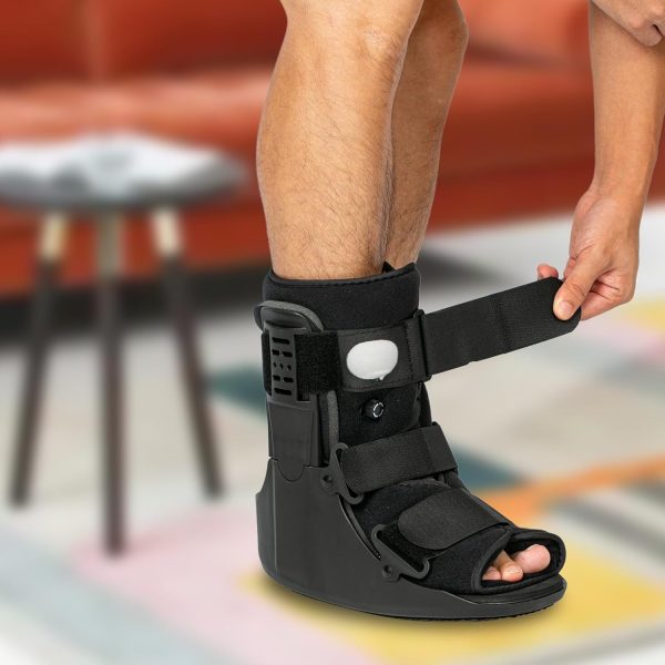 Jewlri Air Walking Boot Fracture Boot Short Walker Protective Boot Fits Left or Right Foot Ankle for Injuries Fractures Sprains Black M - Image 8