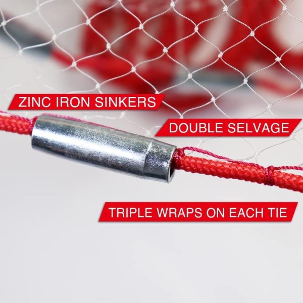 Cast Net | 3ft-12ft Radius, 3/8 or 1/4 inch Mesh for Freshwater and Saltwater Bait Fish| Professional Grade and Upgraded Material | Throw Style - Image 6