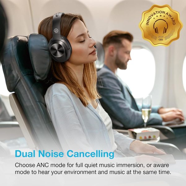 Hybrid Active Noise Cancelling Headphones, Wireless Over Ear Bluetooth Headphones, Headphones Wireless with Transparency Mode, Deep Bass, Comfort Fit Ear Cups, 30 Hrs, for Home Office Travel - Image 4