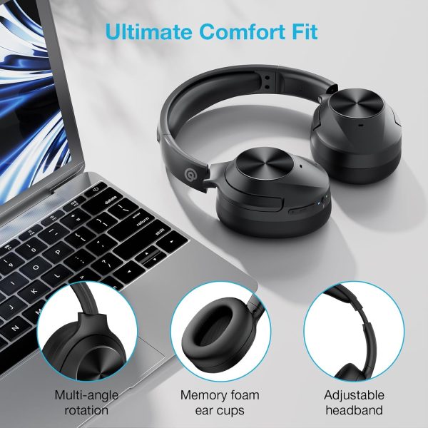 Hybrid Active Noise Cancelling Headphones, Wireless Over Ear Bluetooth Headphones, Headphones Wireless with Transparency Mode, Deep Bass, Comfort Fit Ear Cups, 30 Hrs, for Home Office Travel - Image 7