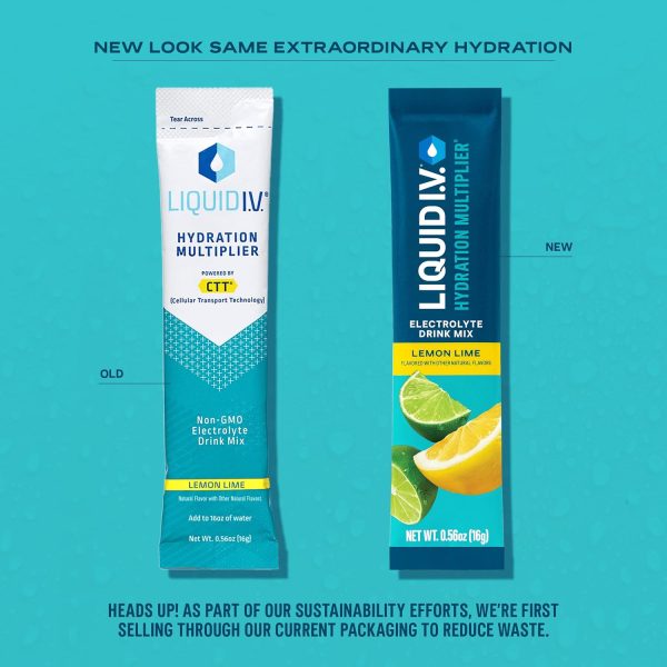 Liquid I.V.® Hydration Multiplier - Lemon Lime - Hydration Powder Packets | Electrolyte Drink Mix | Single-Serving Stick | Non-GMO | 1 Pack (16 Servings) - Image 2