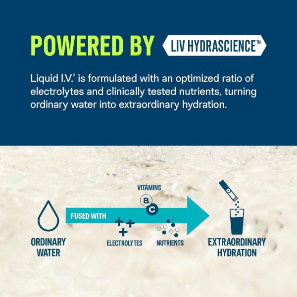 Liquid I.V.® Hydration Multiplier - Lemon Lime - Hydration Powder Packets | Electrolyte Drink Mix | Single-Serving Stick | Non-GMO | 1 Pack (16 Servings) - Image 3