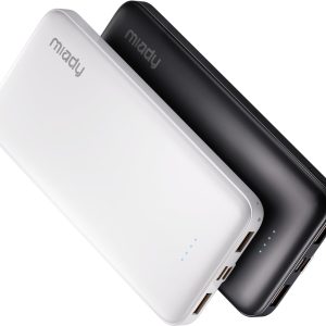 Miady 2-Pack 10000mAh Dual USB Portable Charger, USB-C Fast Charging Power Bank, Backup Charger for iPhone 15/14/13, Galaxy S23/22, Pixel and etc
