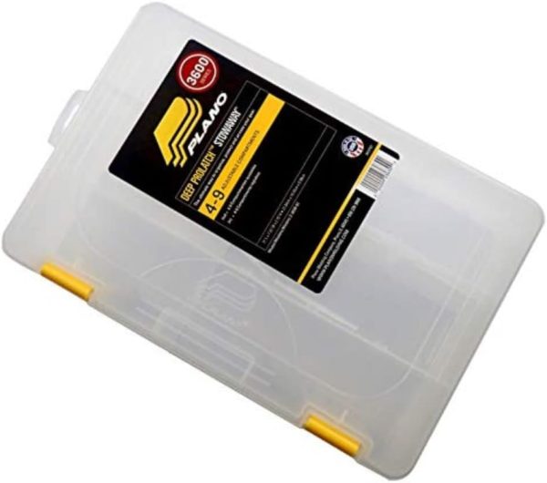 Plano ProLatch 3600 Deep StowAway Tackle Box, 11" x 7.25" x 2.75", ProLatch Locking System, Transparent Design to Quickly Identify Contents, Fits 3600 Series Tackle Bags