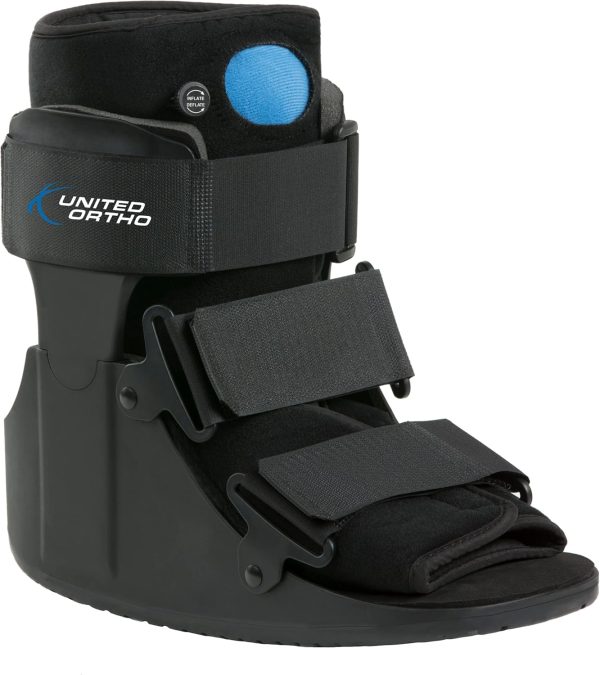 United Ortho USA14115 Short Air Cam Walker Fracture Boot, Medium, Black