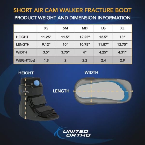 United Ortho USA14115 Short Air Cam Walker Fracture Boot, Medium, Black - Image 5